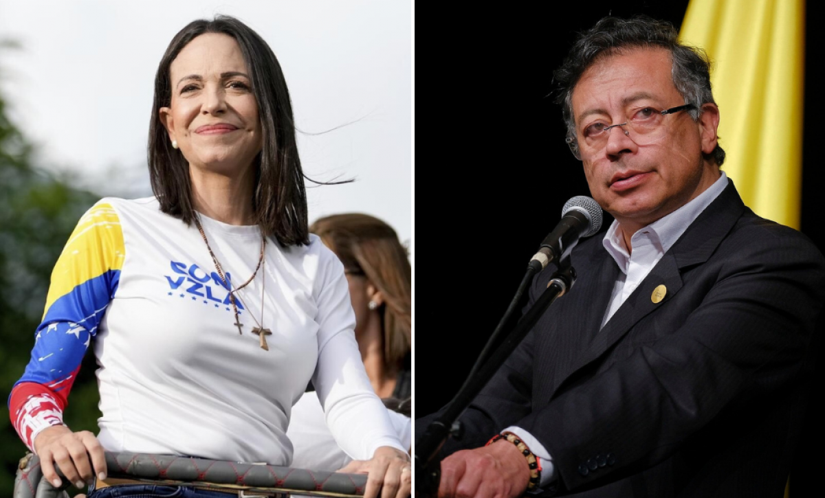 María Corina Machado y el presidente colombiano Gustavo Petro.