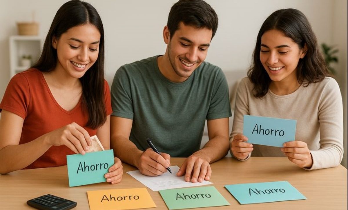 Jóvenes aplican el método de ahorro escalonado para mejorar sus finanzas. FOTO: Inteligencia Artificial (ChatGPT).