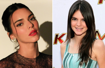 La modelo Kendall Jenner en la actualidad y en su niñez.
