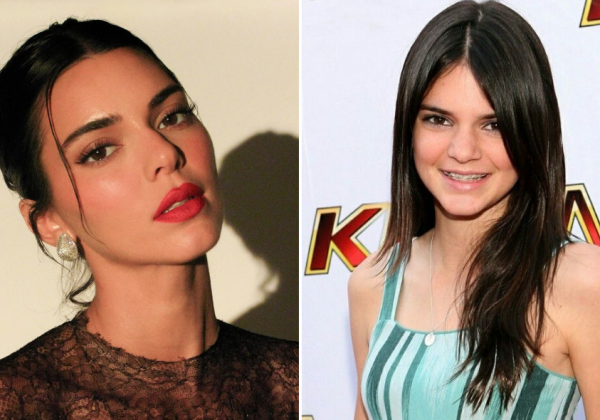 La modelo Kendall Jenner en la actualidad y en su niñez.