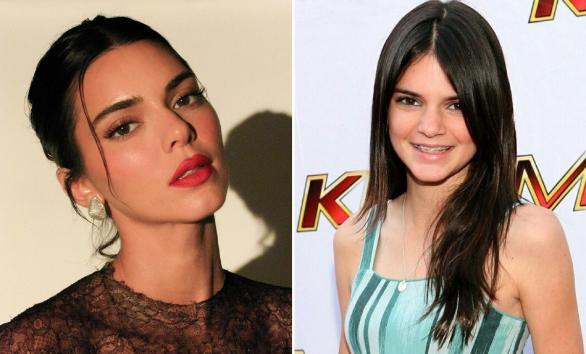 La modelo Kendall Jenner en la actualidad y en su niñez.