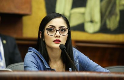 La asambleísta Viviana Veloz de la bancada Revolución Ciudadana. FOTO: @VivianaVelozEc.