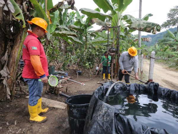 La intervención está a cargo de la Dirección de Riego y Recursos Hídricos de la prefectura.