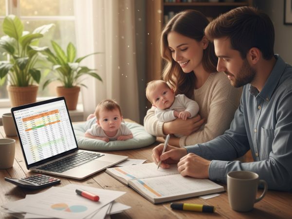 Los nuevos padres deben hacer una planificación para hacer un presupuesto antes de la llegada de un bebé. FOTO: Gemini (Inteligencia Artificial).