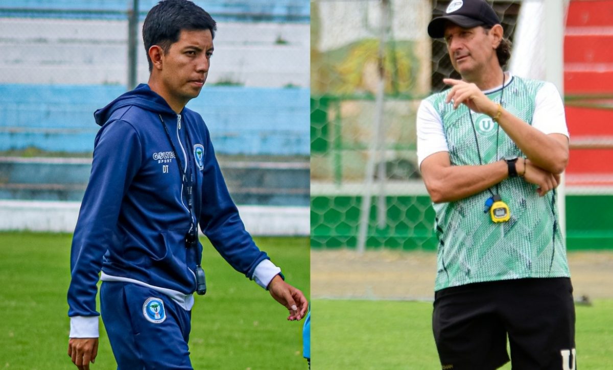 Luis Naranjo, entrenador de Aampetra y Raúl Duartes, estratega de Liga de Portoviejo.