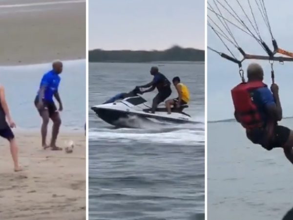 Moisés Caicedo vive vacaciones inolvidables en Ecuador parapente, motos acuáticas y fútbol junto a amigos