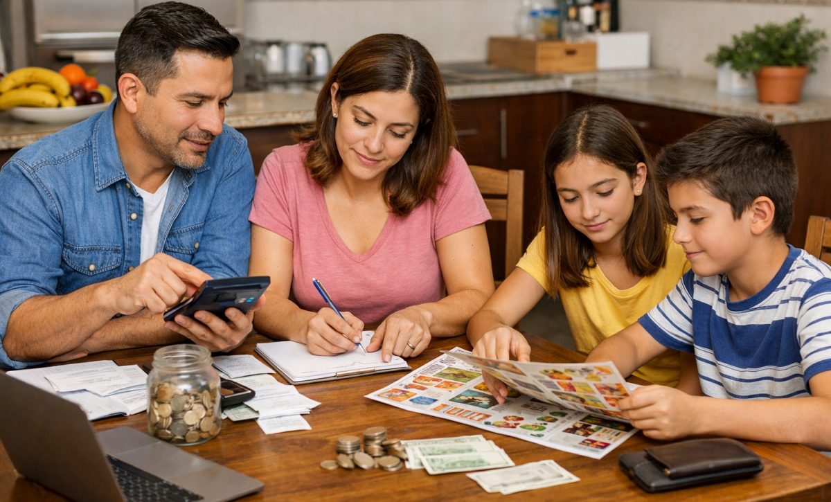 Organizar compras mensuales permite optimizar el presupuesto familiar. FOTO: Inteligencia Artificial.