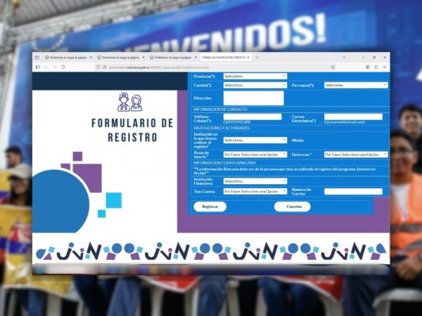 Postulantes para Jóvenes en Acción afirman que no pueden inscribirse porque la página no carga; esto dice el MIES