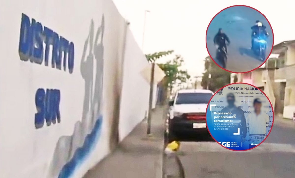Prisión preventiva para un sujeto por presunto terrorismo; dejó panfletos amenazantes en cuartel policial del sur de Guayaquil