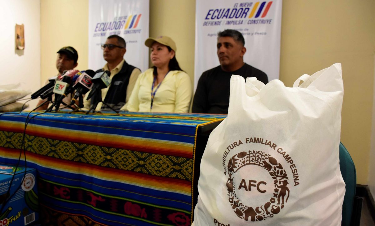 La canasta de la agricultura familiar campesina fue presentada por funcionarios del MAGP, Agrocalidad y otras instituciones.