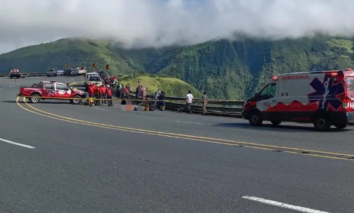 Un camión y un automóvil cayeron la mañana de este miércoles 19 de noviembre al abismo en el kilómetro 19 de la carretera Alóag-Santo Domingo.