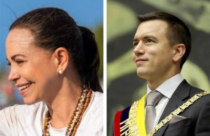 Daniel Noboa y María Corina Machado en Noruega por el Nobel de la Paz 2025.