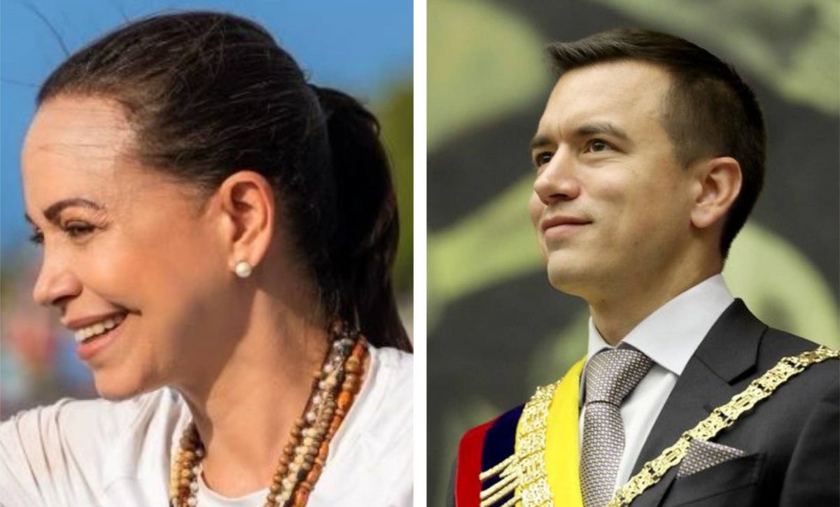 Daniel Noboa y María Corina Machado en Noruega por el Nobel de la Paz 2025.