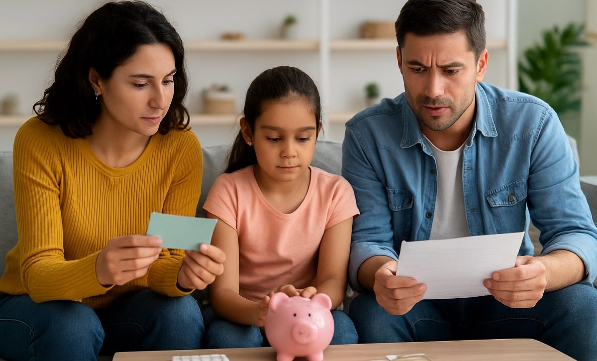 Familias adoptan el fondo del mes 13 para enfrentar gastos no planificados. FOTO: Inteligencia Artificial (ChatGPT).