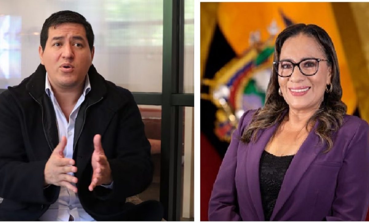 Zaida Rovira, ministra de Gobierno, junto a Andrés Arauz, excandidato a la presidencia del país. FOTO: Composición.