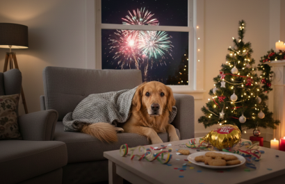 Protege a las mascotas del estrés por fuegos artificiales.