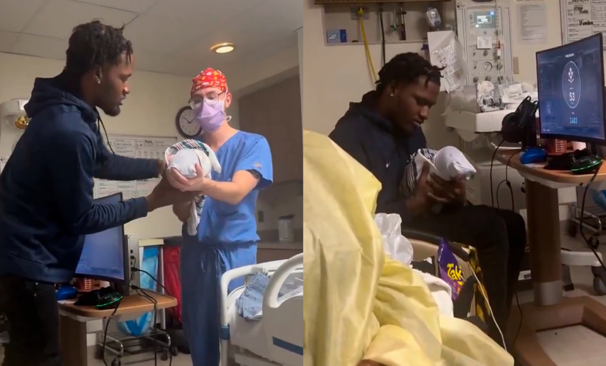 Un padre juega videojuegos en pleno parto y el video da la vuelta al mundo