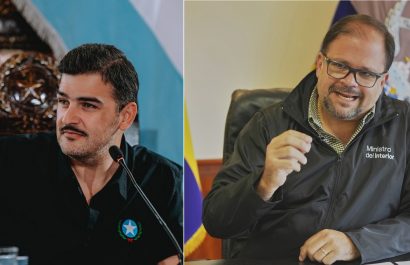 Aquiles Alvarez, alcalde de Guayaquil, junto a John Reimberg, ministro del Interior. FOTO: Composición.