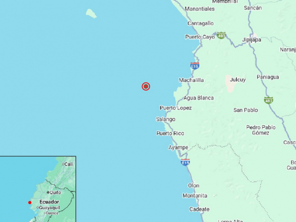 Cinco sismos sacuden el litoral de Puerto López este 15 de septiembre