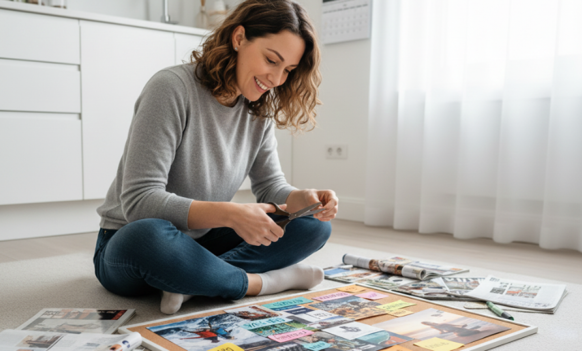 Hacer tu Vision Board puede ayudarte a priorizar tus metas.